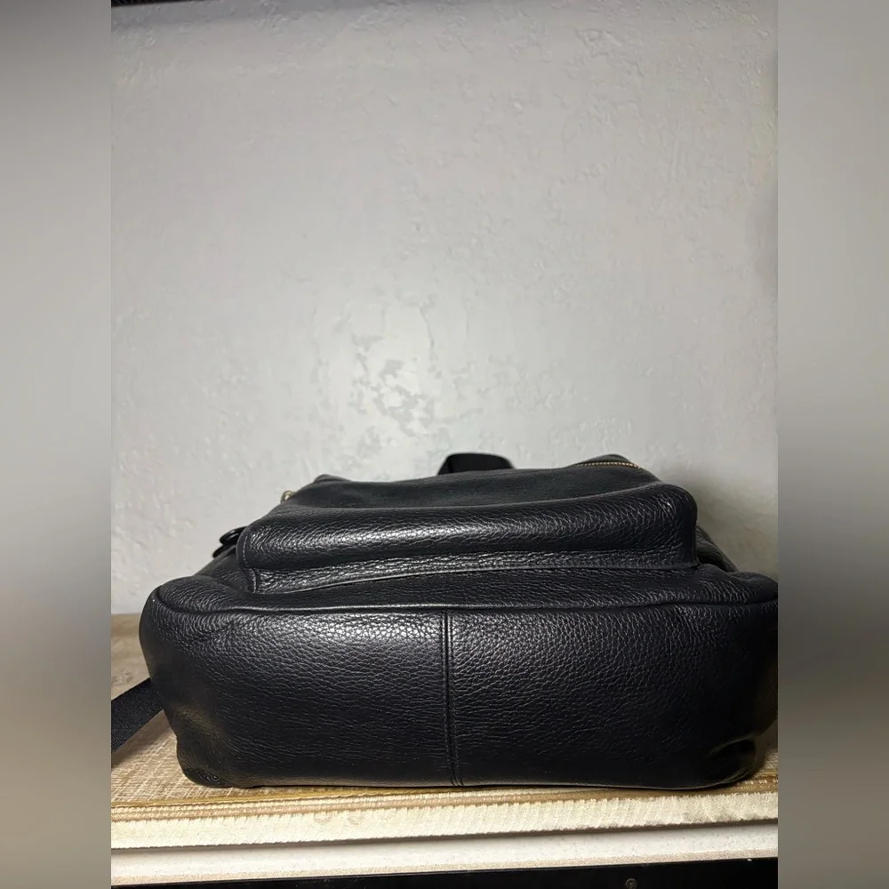 Coach Black Leather Backpack with Gold Accents-NWOT!
